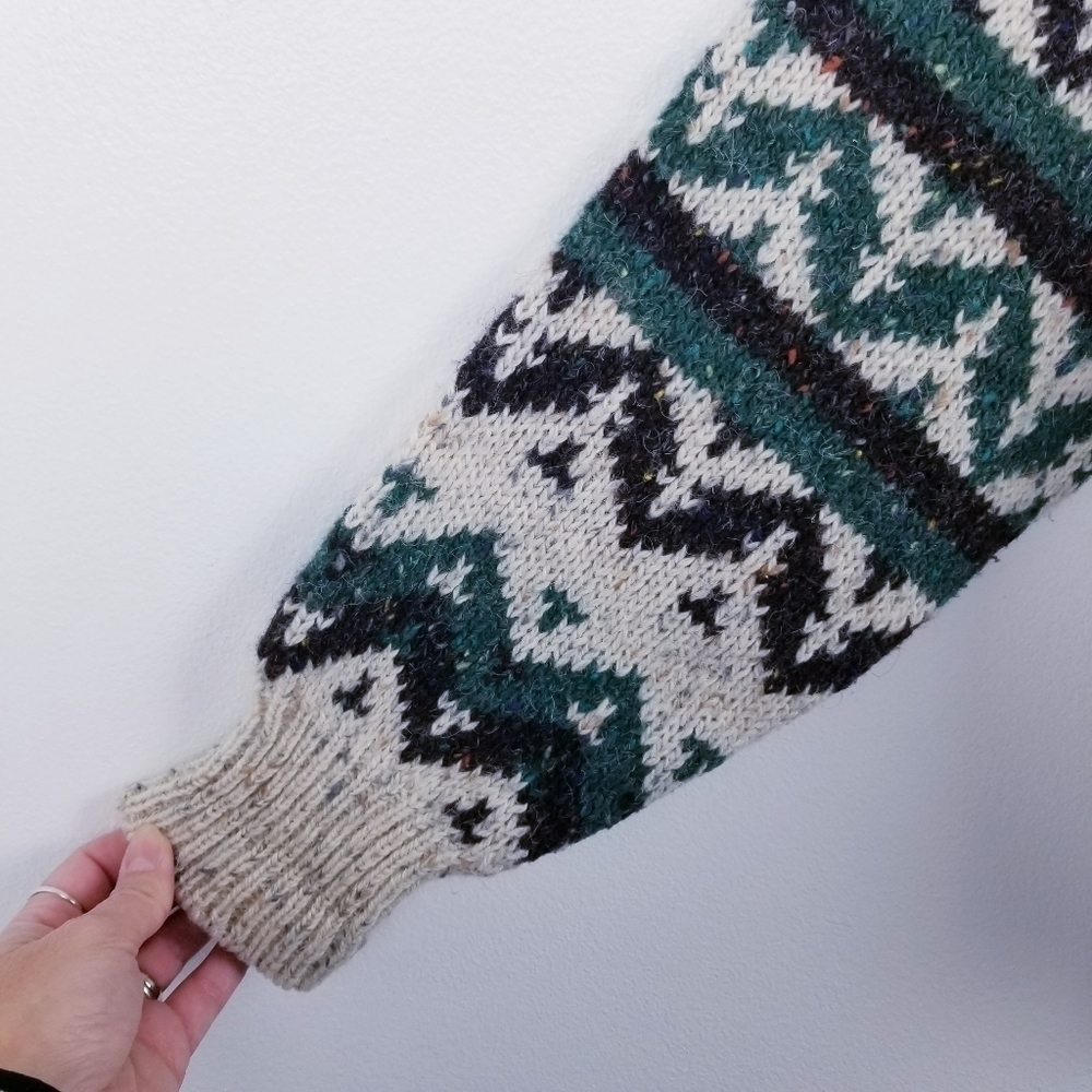 Peter England Vintage Wool Blend Shaker Stitch Sweater - Picture 7 of 7
